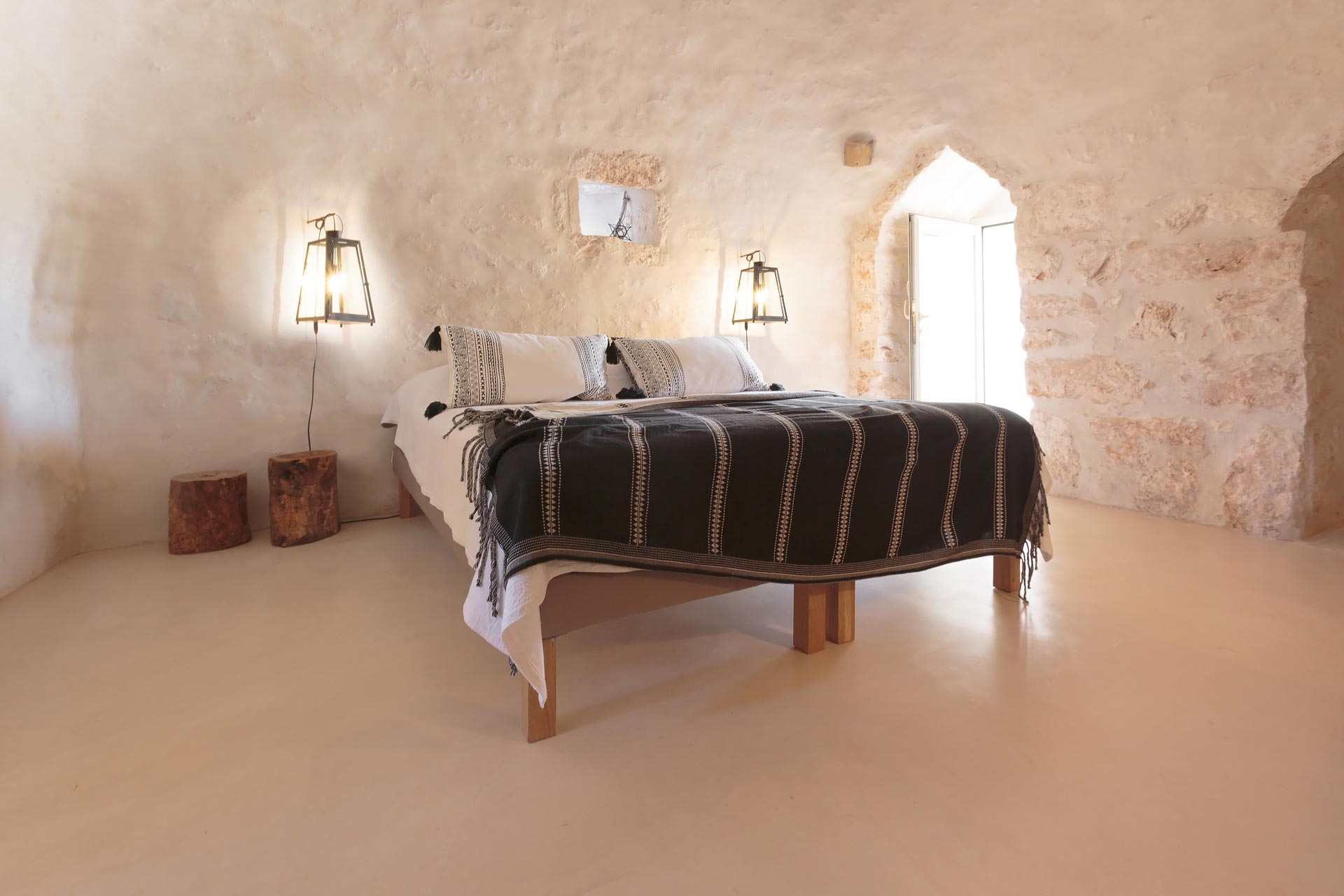 The bedrooms in the trulli